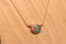 Load image into Gallery viewer, Red Orange Black Horizontal Opal Pendant - 18k Rose Gold