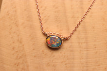 Load image into Gallery viewer, Red Orange Black Horizontal Opal Pendant - 18k Rose Gold