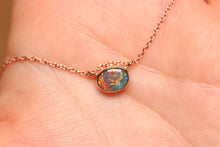 Load image into Gallery viewer, Red Orange Black Horizontal Opal Pendant - 18k Rose Gold