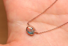 Load image into Gallery viewer, Red Orange Black Horizontal Opal Pendant - 18k Rose Gold