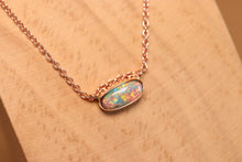 Load image into Gallery viewer, Orange Gold Horizontal Opal Pendant - 18k Rose Gold