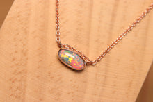 Load image into Gallery viewer, Orange Gold Horizontal Opal Pendant - 18k Rose Gold