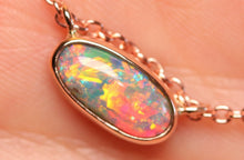 Load image into Gallery viewer, Orange Gold Horizontal Opal Pendant - 18k Rose Gold