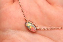 Load image into Gallery viewer, Orange Gold Horizontal Opal Pendant - 18k Rose Gold