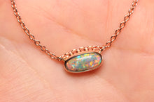 Load image into Gallery viewer, Orange Gold Horizontal Opal Pendant - 18k Rose Gold