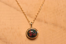 Load image into Gallery viewer, Mystic Red Black Opal Pendant - 9k Gold