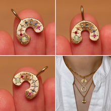 Load image into Gallery viewer, Over The Rainbow Charm with Sapphires &amp; Opal - 18k Gold
