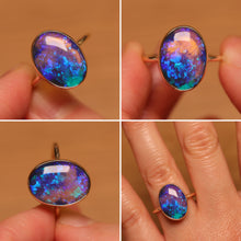 Load image into Gallery viewer, Blue Ocean Crystal Opal Ring (5.18ct) - 9k Gold
