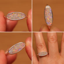 Load image into Gallery viewer, Pastel Confetti Pipe Opal Ring - Silver
