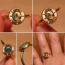Load image into Gallery viewer, Starseed Black Opal Ring - 18k Gold
