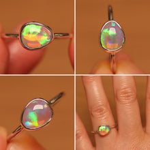 Load image into Gallery viewer, Flashy Green Crystal Opal Ring - Silver
