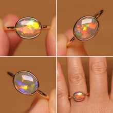 Load image into Gallery viewer, Flashy Orange Gold Crystal Opal Ring - 18k Gold
