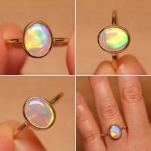 Load image into Gallery viewer, Dreamy Rainbow Crystal Opal Ring - 18k Gold
