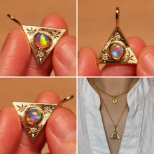 Load image into Gallery viewer, Pyramid Crystal Opal Pendant with Diamonds - 18k Gold
