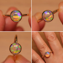 Load image into Gallery viewer, Green Purple Crystal Opal Ring - 9k Gold
