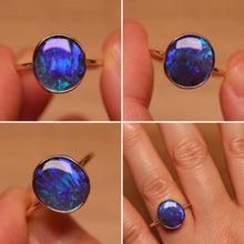 Load image into Gallery viewer, Electric Blue Boulder Opal Ring - 9k Gold
