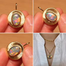 Load image into Gallery viewer, Sunray Pastel Crystal Opal Pendant - 18k Gold
