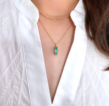 Load image into Gallery viewer, Sparkly Green Blue Pipe Opal Pendant - 9k Gold
