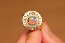 Load image into Gallery viewer, Sunray Halo Opal Ring - 18k Gold
