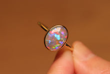 Load image into Gallery viewer, Floral Patterned Gem Crystal Opal Ring - 18k Gold
