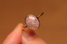 Load image into Gallery viewer, Floral Patterned Gem Crystal Opal Ring - 18k Gold
