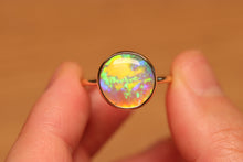 Load image into Gallery viewer, Green Orange Crystal Opal Ring - 18k Gold
