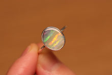 Load image into Gallery viewer, Pastel Colour Stripey Boulder Opal Ring - Silver
