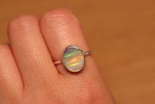 Load image into Gallery viewer, Pastel Colour Stripey Boulder Opal Ring - Silver
