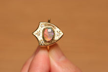 Load image into Gallery viewer, Crystal Opal Shield Ring with Diamonds - 18k Gold
