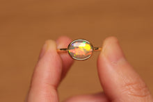 Load image into Gallery viewer, Flashy Orange Gold Crystal Opal Ring - 18k Gold
