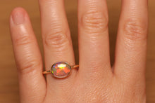 Load image into Gallery viewer, Flashy Orange Gold Crystal Opal Ring - 18k Gold
