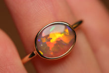 Load image into Gallery viewer, Flashy Orange Gold Crystal Opal Ring - 18k Gold
