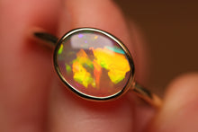 Load image into Gallery viewer, Flashy Orange Gold Crystal Opal Ring - 18k Gold
