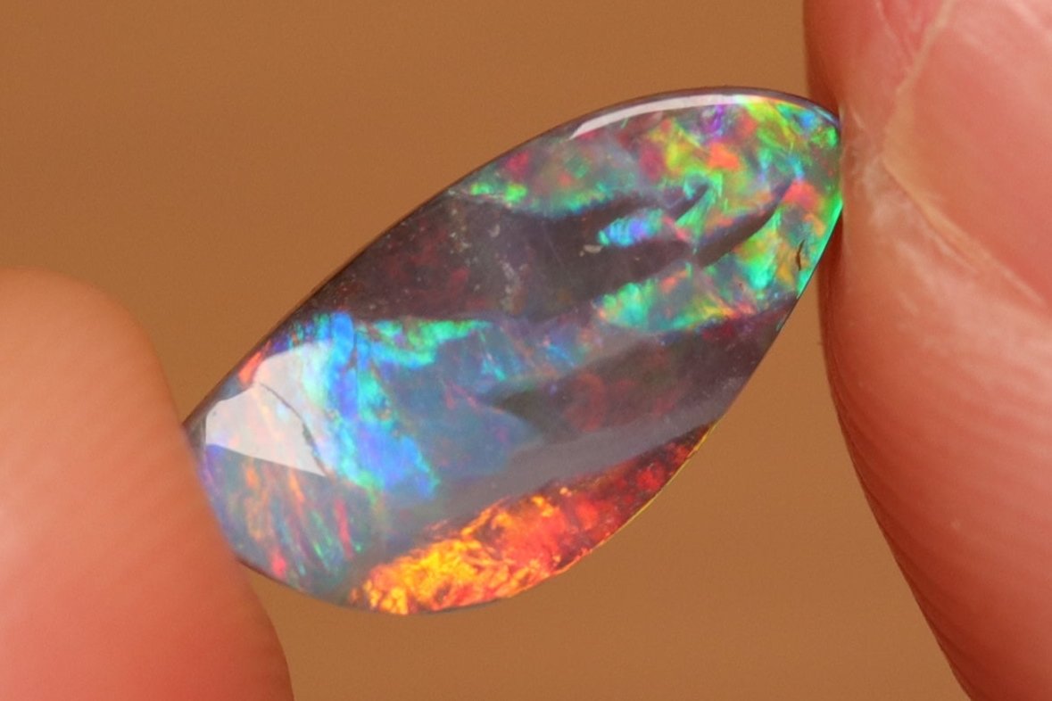 Rainbow BOULDER OPAL in Matrix from Australia, sold Small Natural Piece ✧ Ethically Sourced Crystal from Solstice Stones