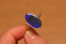 Load image into Gallery viewer, Electric Blue Opal Ring - Silver

