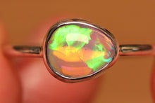 Load image into Gallery viewer, Flashy Green Crystal Opal Ring - Silver
