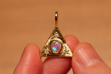 Load image into Gallery viewer, Pyramid Crystal Opal Pendant with Diamonds - 18k Gold
