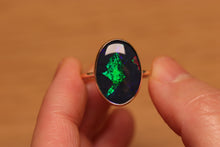 Load image into Gallery viewer, Puzzle Pattern Black Opal Ring (7.2ct) - 9k Gold
