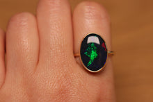 Load image into Gallery viewer, Puzzle Pattern Black Opal Ring (7.2ct) - 9k Gold
