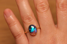 Load image into Gallery viewer, Aurora Black Crystal Opal Ring (2.76ct) - 18k Gold
