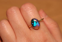 Load image into Gallery viewer, Aurora Black Crystal Opal Ring (2.76ct) - 18k Gold

