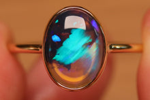 Load image into Gallery viewer, Aurora Black Crystal Opal Ring (2.76ct) - 18k Gold
