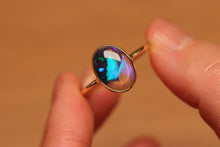 Load image into Gallery viewer, Aurora Black Crystal Opal Ring (2.76ct) - 18k Gold
