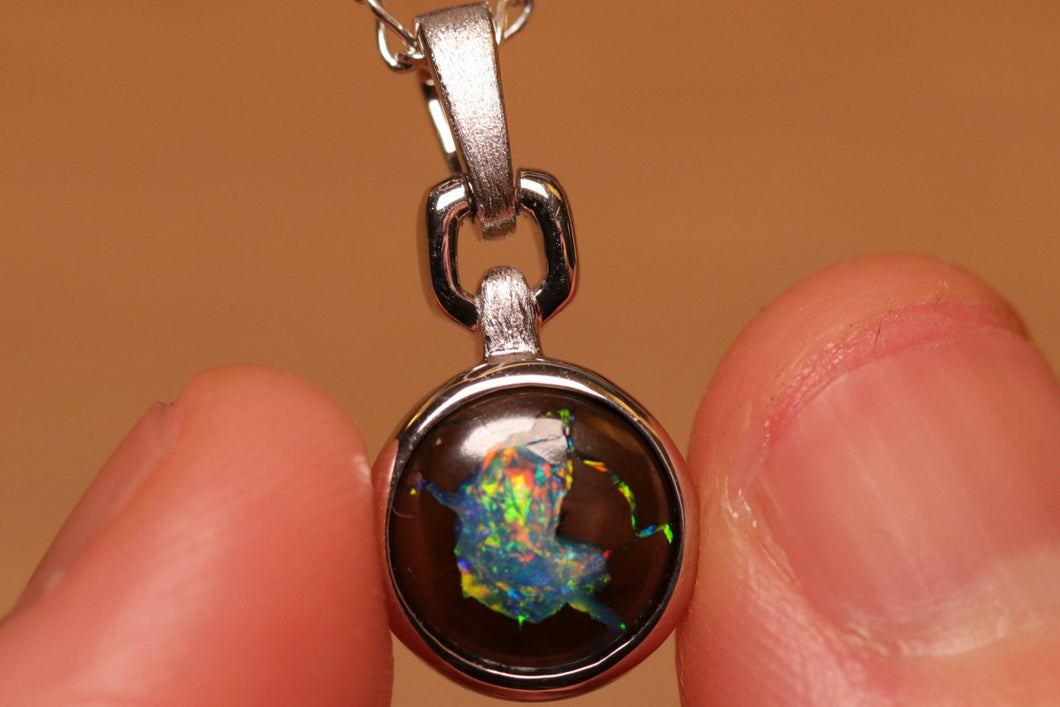 Picture Boulder Opal Pendant - Silver