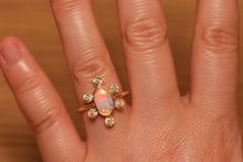 Load image into Gallery viewer, Starseed Circle Pastel Opal Ring with Diamonds - 18k Gold
