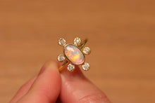 Load image into Gallery viewer, Starseed Circle Pastel Opal Ring with Diamonds - 18k Gold
