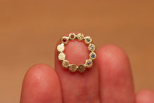 Load image into Gallery viewer, Chakra Stone Circle Charm with Sapphires - 18k Gold
