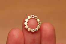 Load image into Gallery viewer, Chakra Stone Circle Charm with Sapphires - 18k Gold
