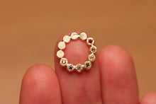 Load image into Gallery viewer, Chakra Stone Circle Charm with Sapphires - 18k Gold
