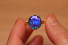Load image into Gallery viewer, Electric Blue Boulder Opal Ring - 9k Gold
